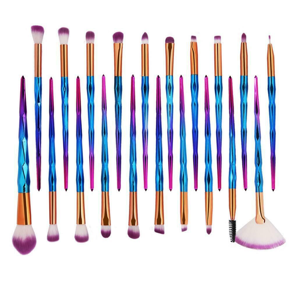 20Pcs Unicorn Eye Brush Set  Kit Brushes Diamond purple,as described