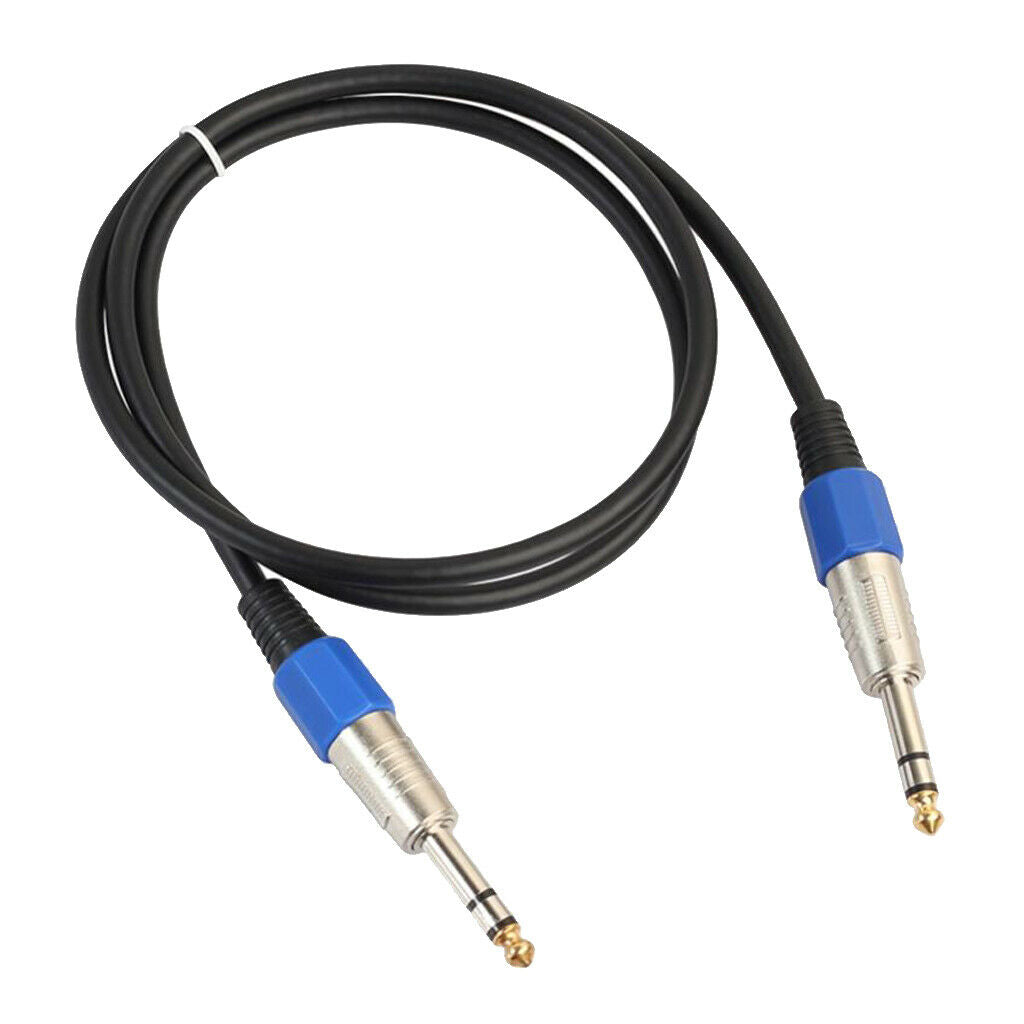 Stereo 6.35mm Electric Guitar Bass Cable Amp Cord for Home Theatre KTV 1m