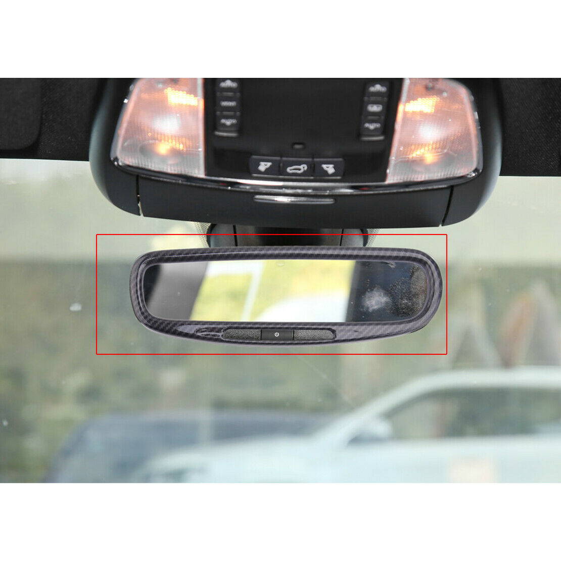 Carbon Fiber Black Rearview Mirror Frame fit for Jeep Grand Cherokee 2017-2020