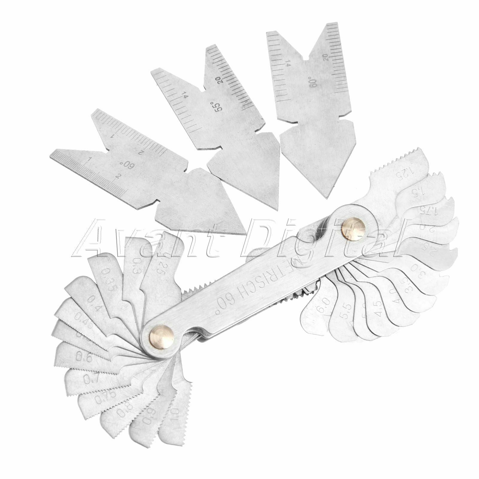 Inch & Metric 55&60° Checking Tool Angle Metal Turning Lathes Screw Putch Gauge
