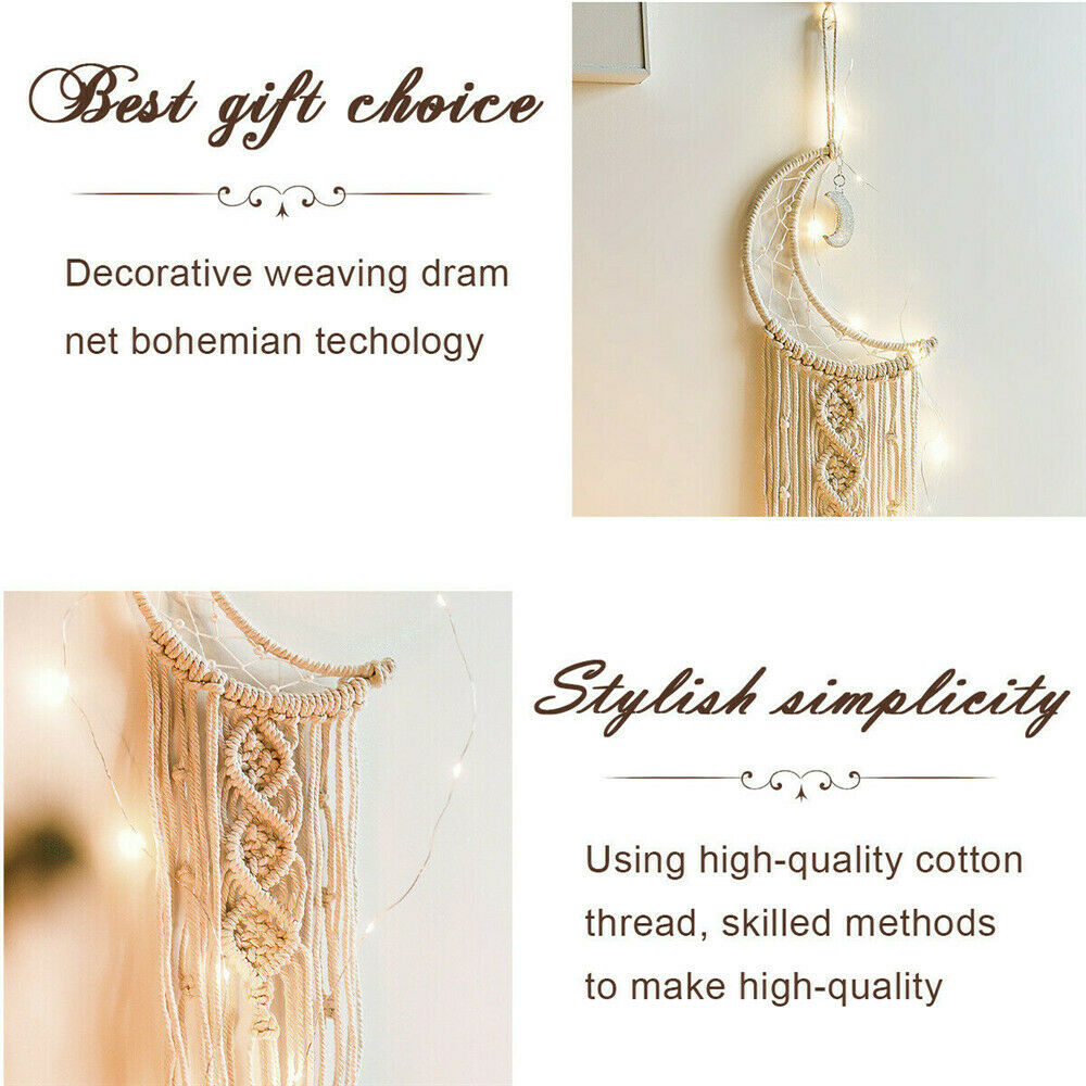 Artistic style Home Art Decor Moon Handmade Macrame Woven Wall Hanging