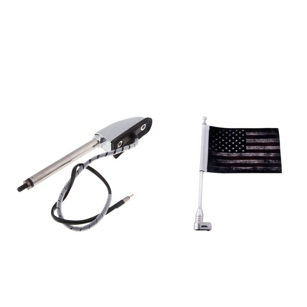 Adjustable 10'' x 7'' American Retro Flag + Luggage Rack + Antenna Kit