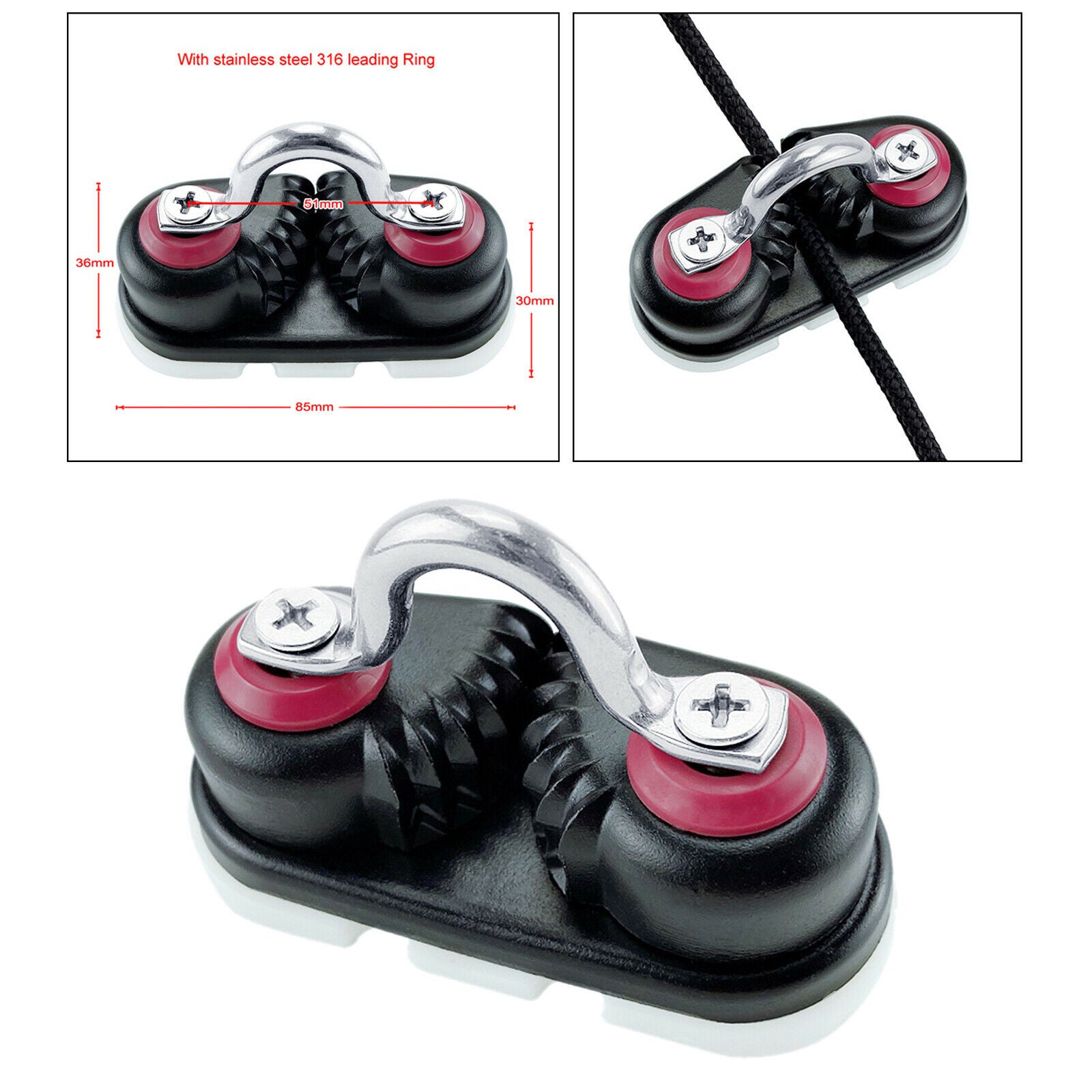 Cam Cleat Marine Sailing Sailboat Kayak Dinghy Leading Ring Boat Cam Cleat