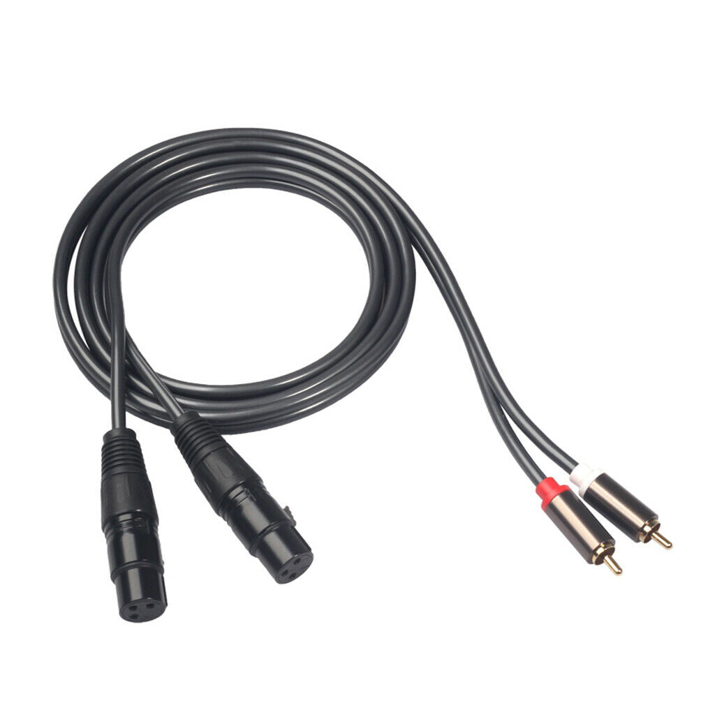Dual RCA to Dual XLR 3 Pin Audio Auxiliary Stereo Y Splitter Cable (5ft)