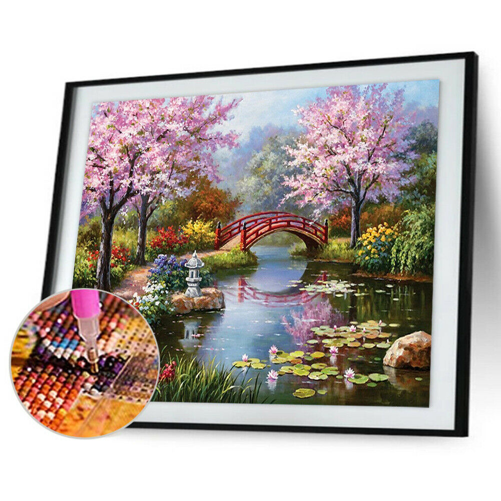 DIY Bridge Pattern Diamond Painting Full Round Drill Embroidery Drawing Kit @