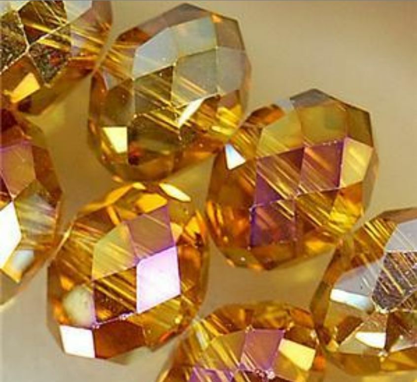 140pcs Yellow AB+ Natural Crystal Gem Loose Beads 5X8mm A+