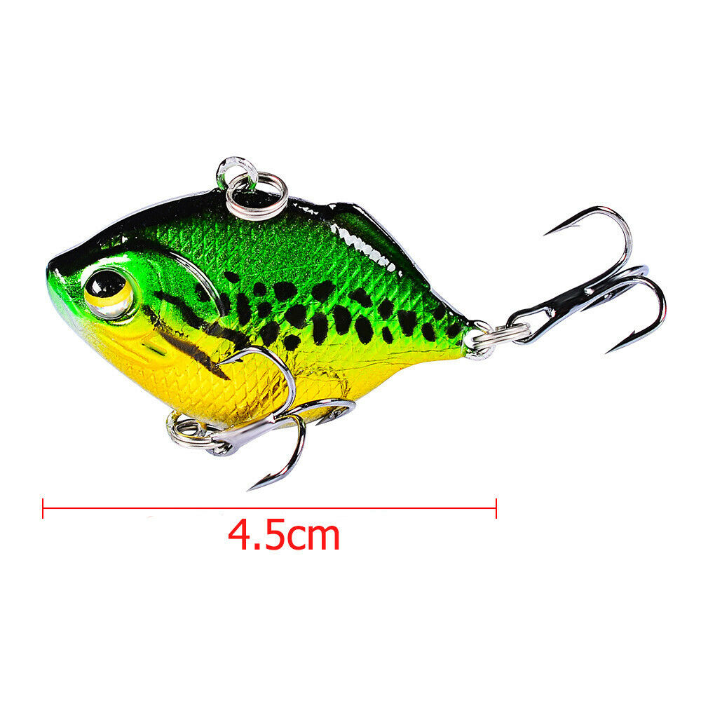 4.5cm/8.5g Fishing Lure Crankbait VIB Bait Hook Freshwater/Saltwater Type D #ur4