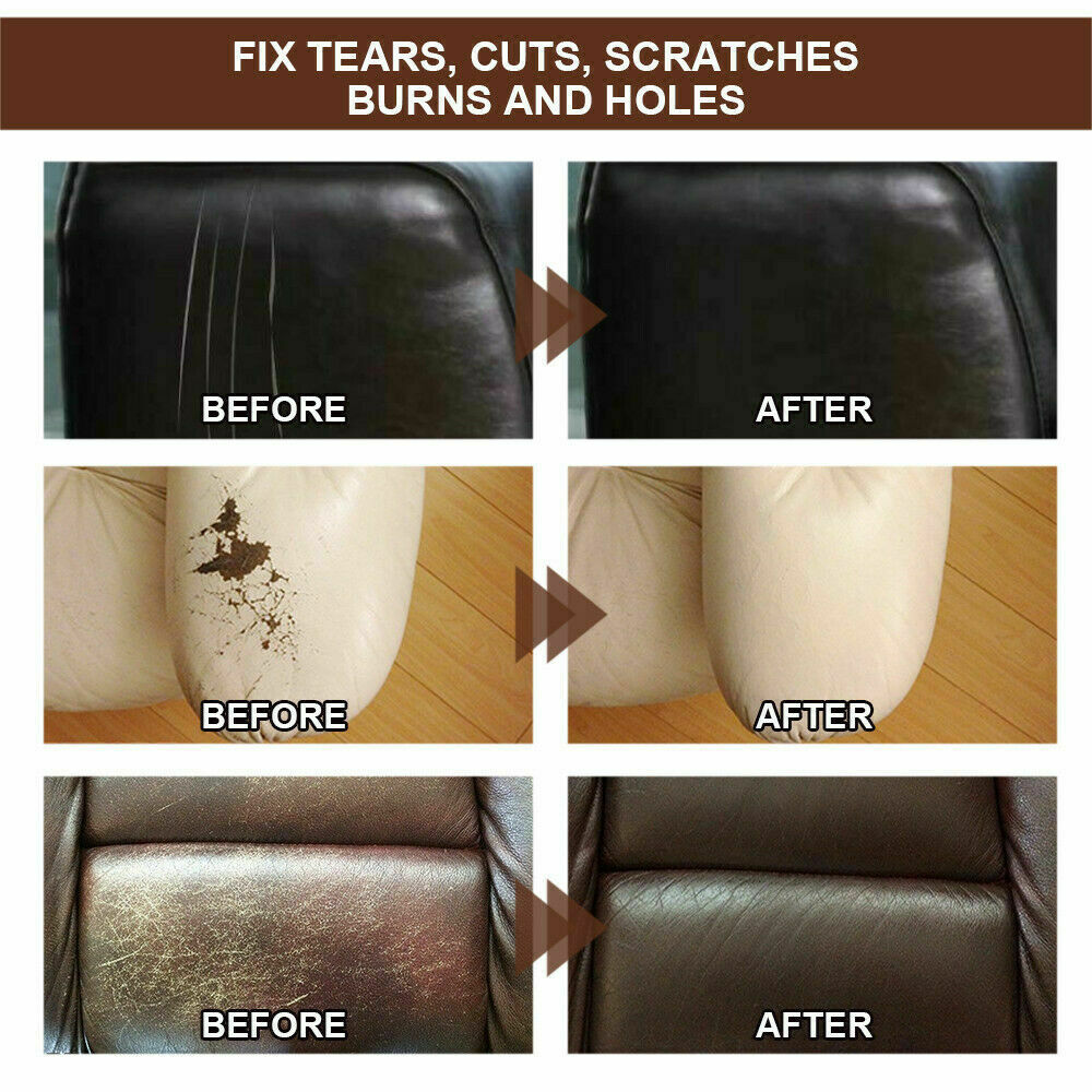 Black Leather and Vinyl Repair Kit - Furniture, Couch, Car Seats, Sofa, Jacket.
