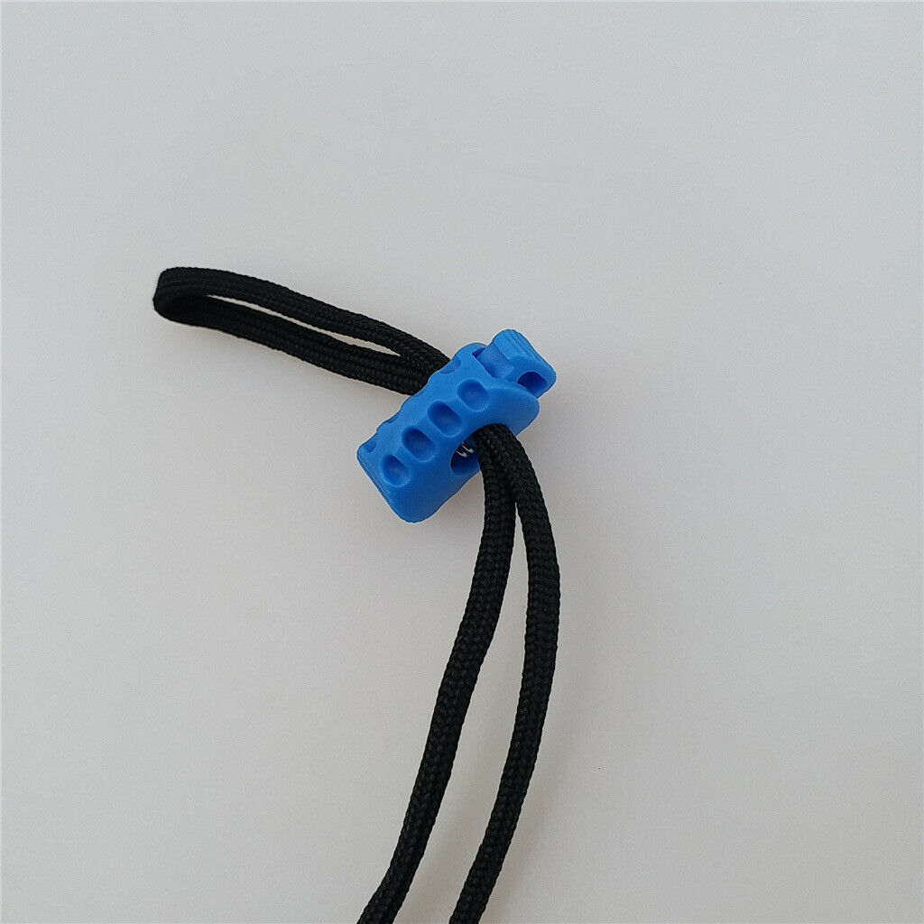 50pcs Bungee Cord Lock End Spring Stop Toggle Stoppers Blue