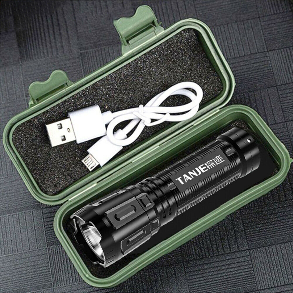 Portable Mini LED Light USB Rechargeable Flashlight High Brightness for Camping
