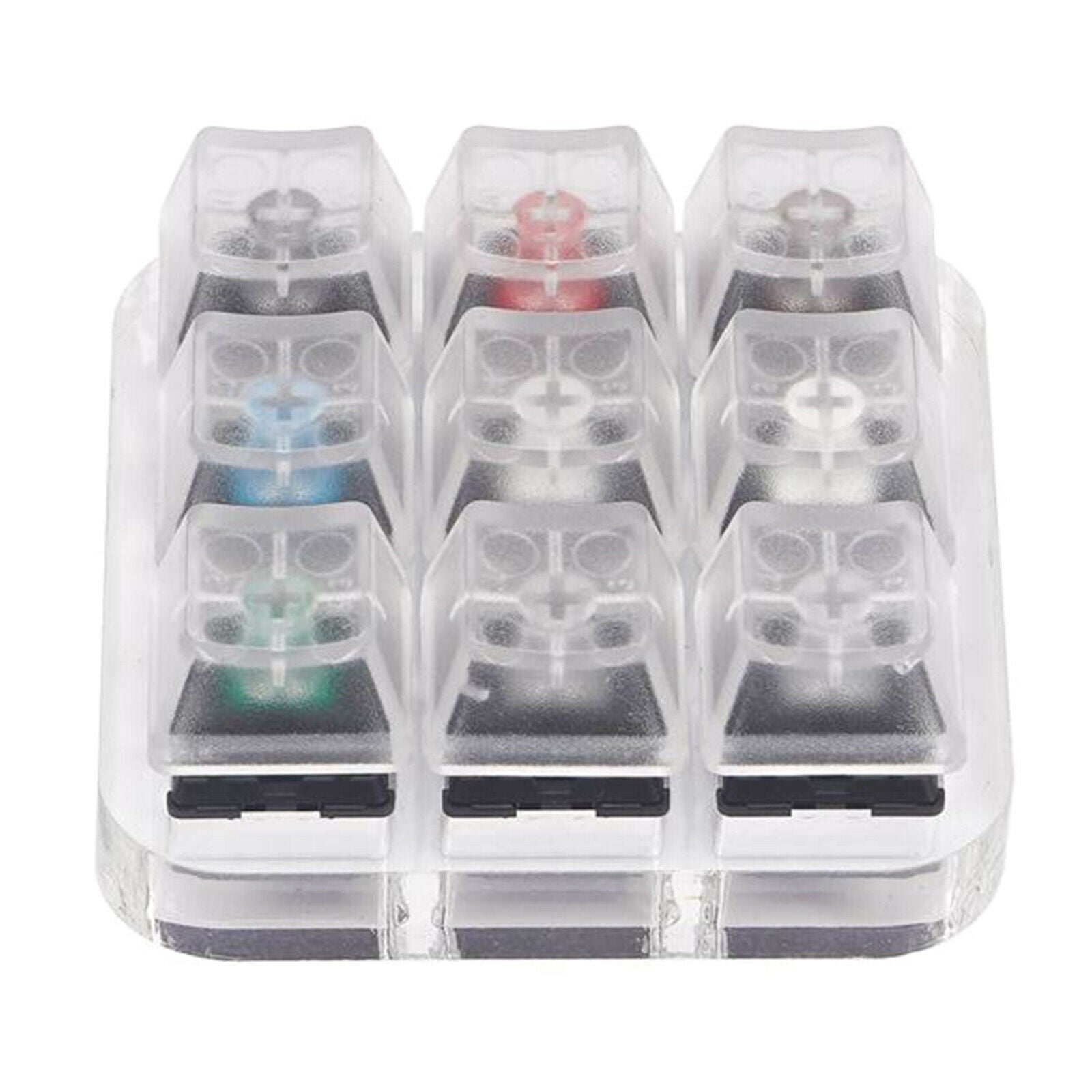 9-Key Clear Mechanical Keyboard Switch Tester Kit Sampler w/Acrylic Base