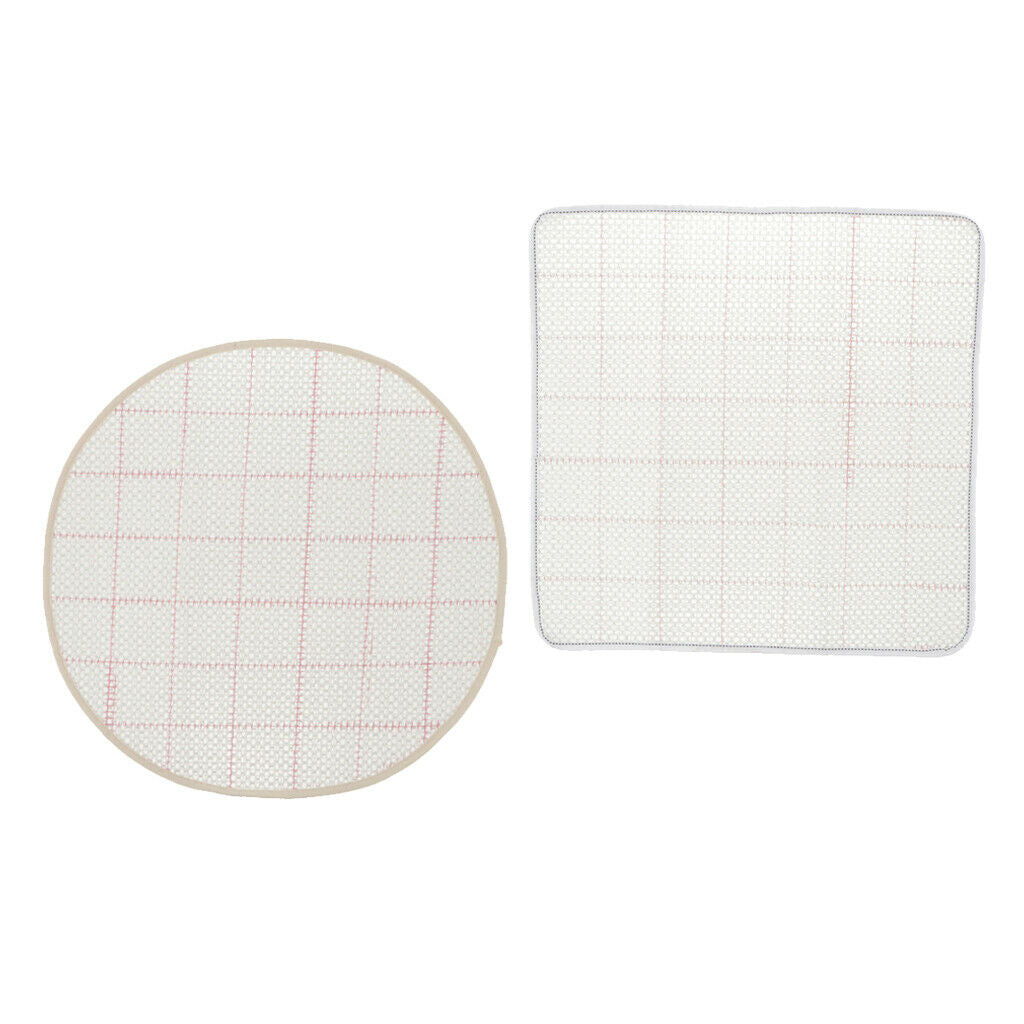 2 Pieces Latch Hook Rug Canvas Carpet Cushion Mat Tapestry Fabric 18''
