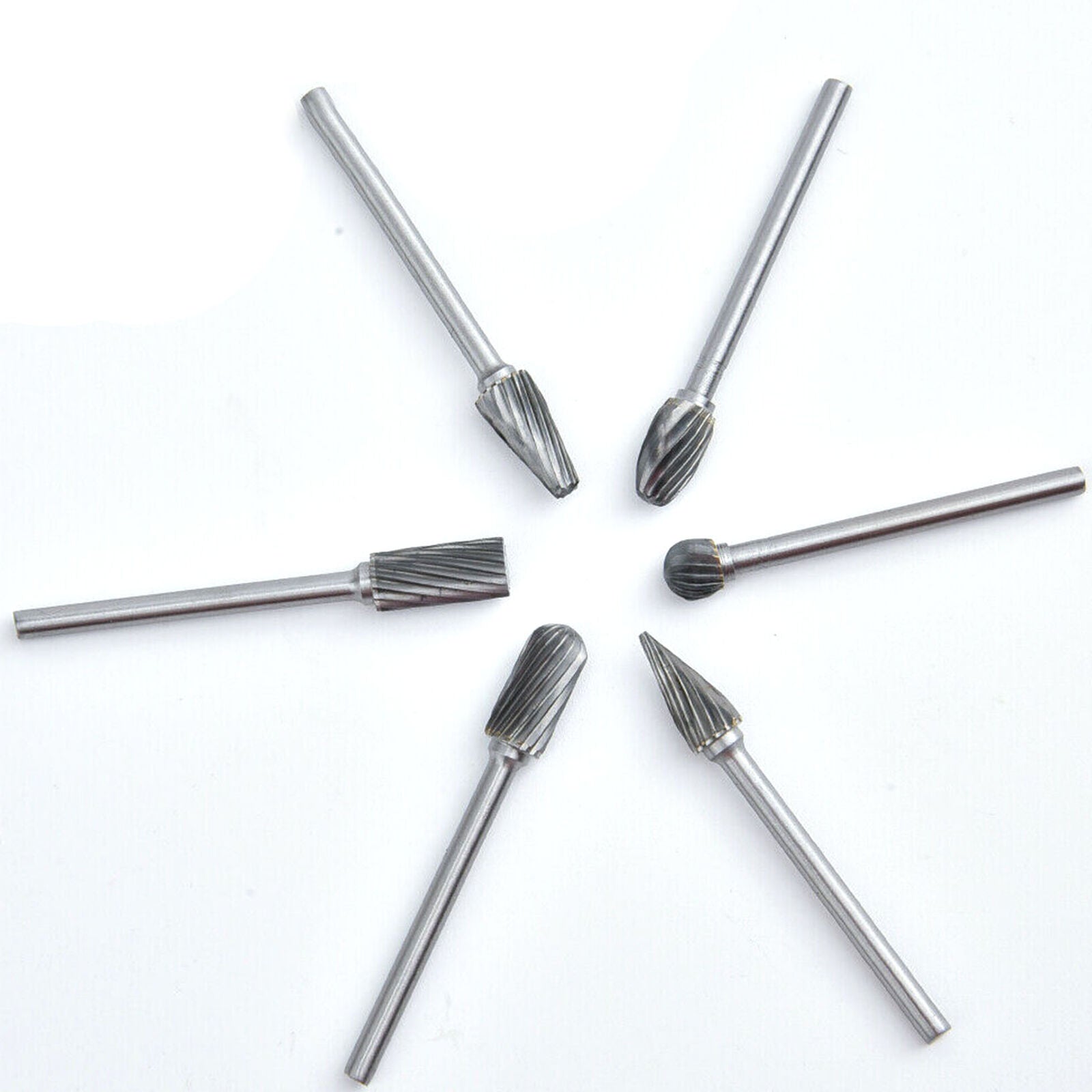 20pcs Tungsten Carbide Rotary Point Burr Die Grinder Shank Set Single Cut Solid