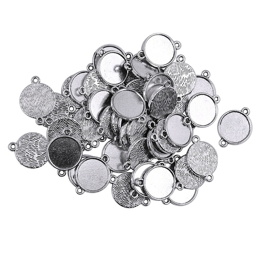 100pcs 12mm Round Photo Cameo Cabochon Settings Pendant Blanks Tray for Bracelet