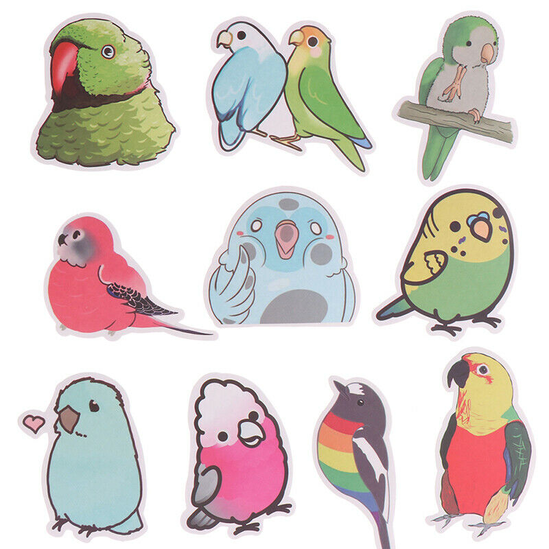 50Pcs Cute Animal Birds Stickers Laptop Phone Skateboard Car Suitcase Dec Kt