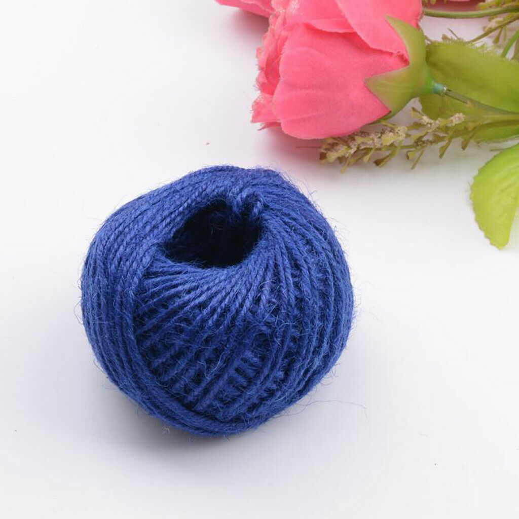 50M 2mm Colorful Natural Jute Twine Cord String Rope 2 Ply 4 Rolls DIY Craft