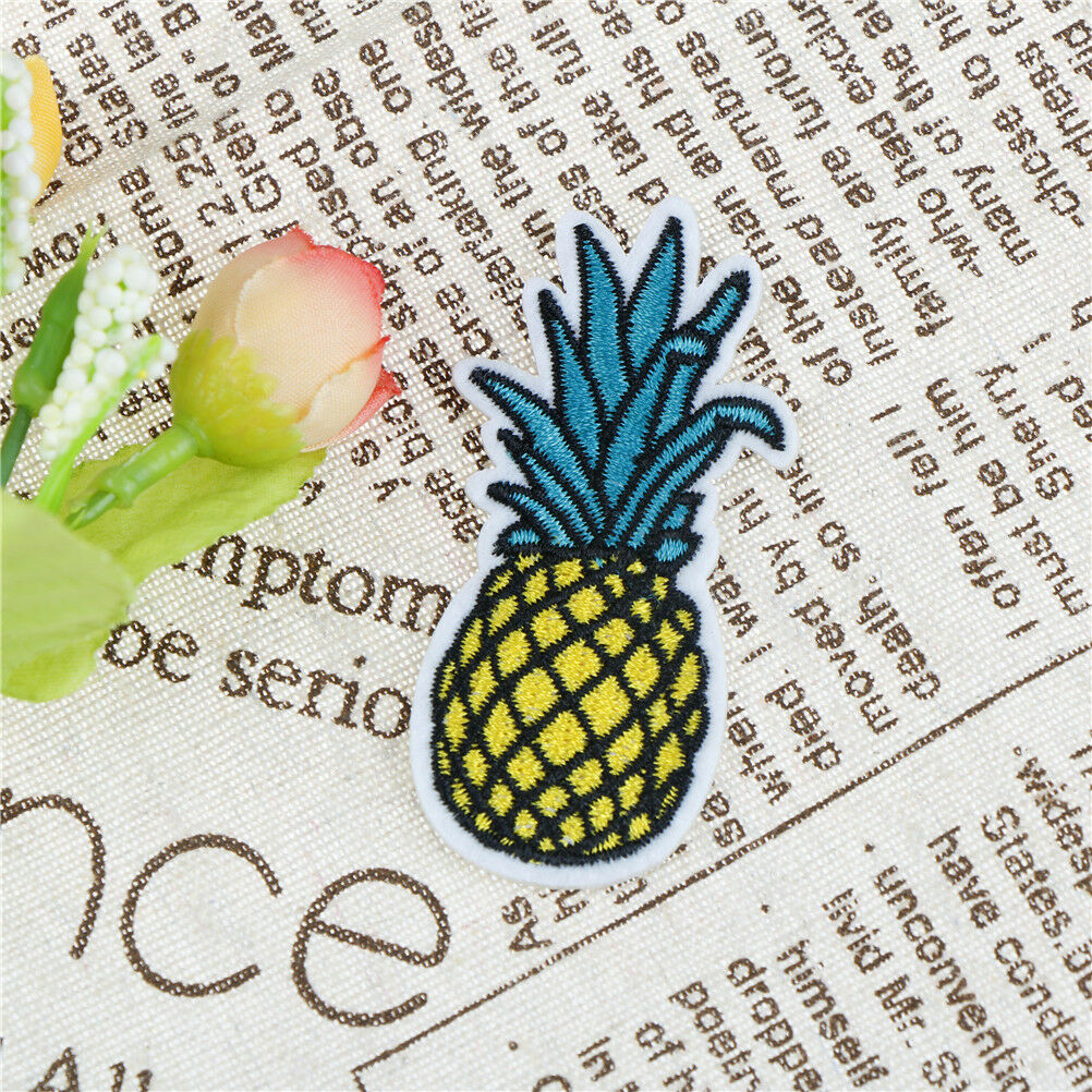 pineapple embroidered iron on/sew patches set badge bag fabric appliqu.l8