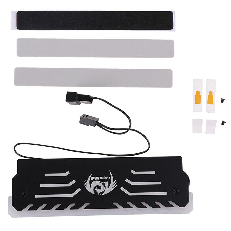 PC Memory RAM Cooler Cooling Vest Heat Sink 256 RGB Light Aluminum H_DD