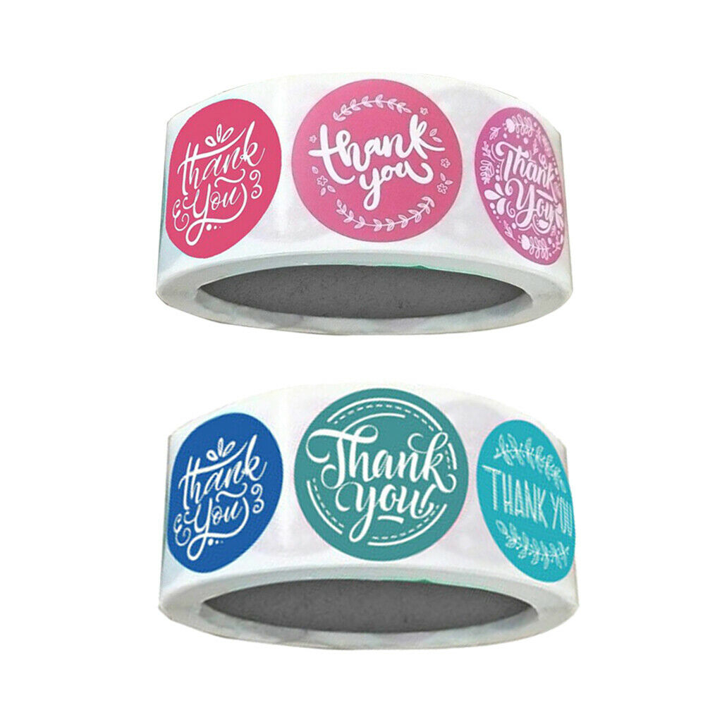 500x Thank You Sealing Stickers Floral Paper Labels DIY 1 inch Red