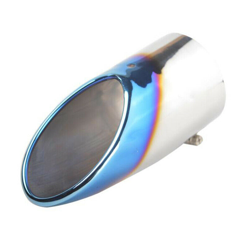 1PCS 70MM Car Exhaust Tail Pipe Roasted Blue Throat Muffler Stainless Steel Pipe