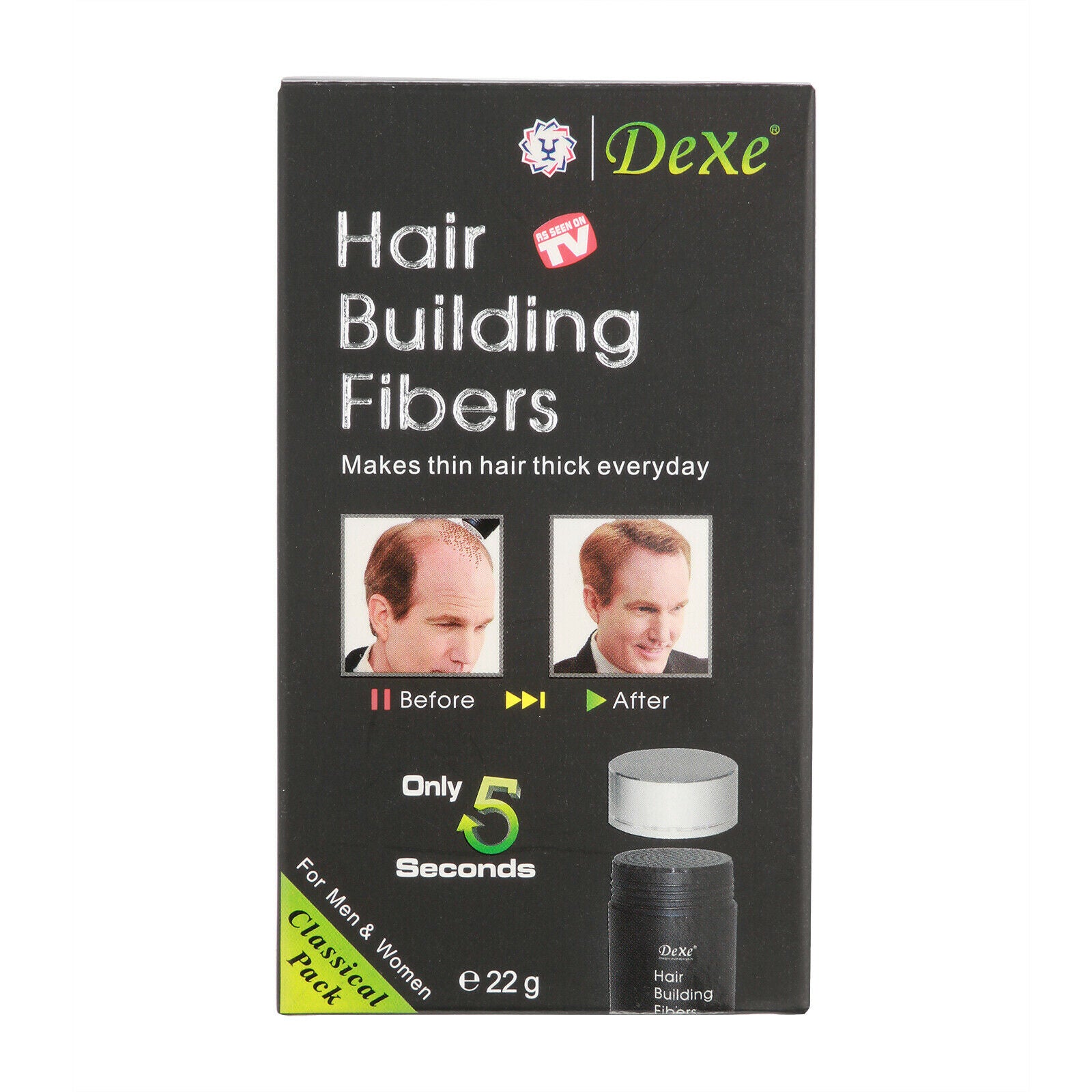 Black 22g DEXE Hair Building & Thickening Fiber For Hair Loss USA USPS SHIPPING