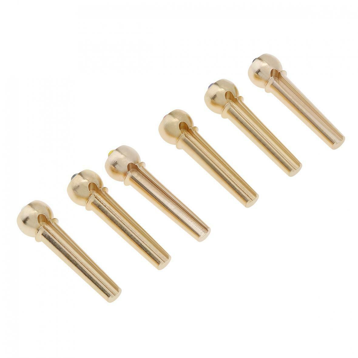 6pcs Guitar Strings Nail Acoustic Colorful Guitar Bridge Pins Brass Guitar