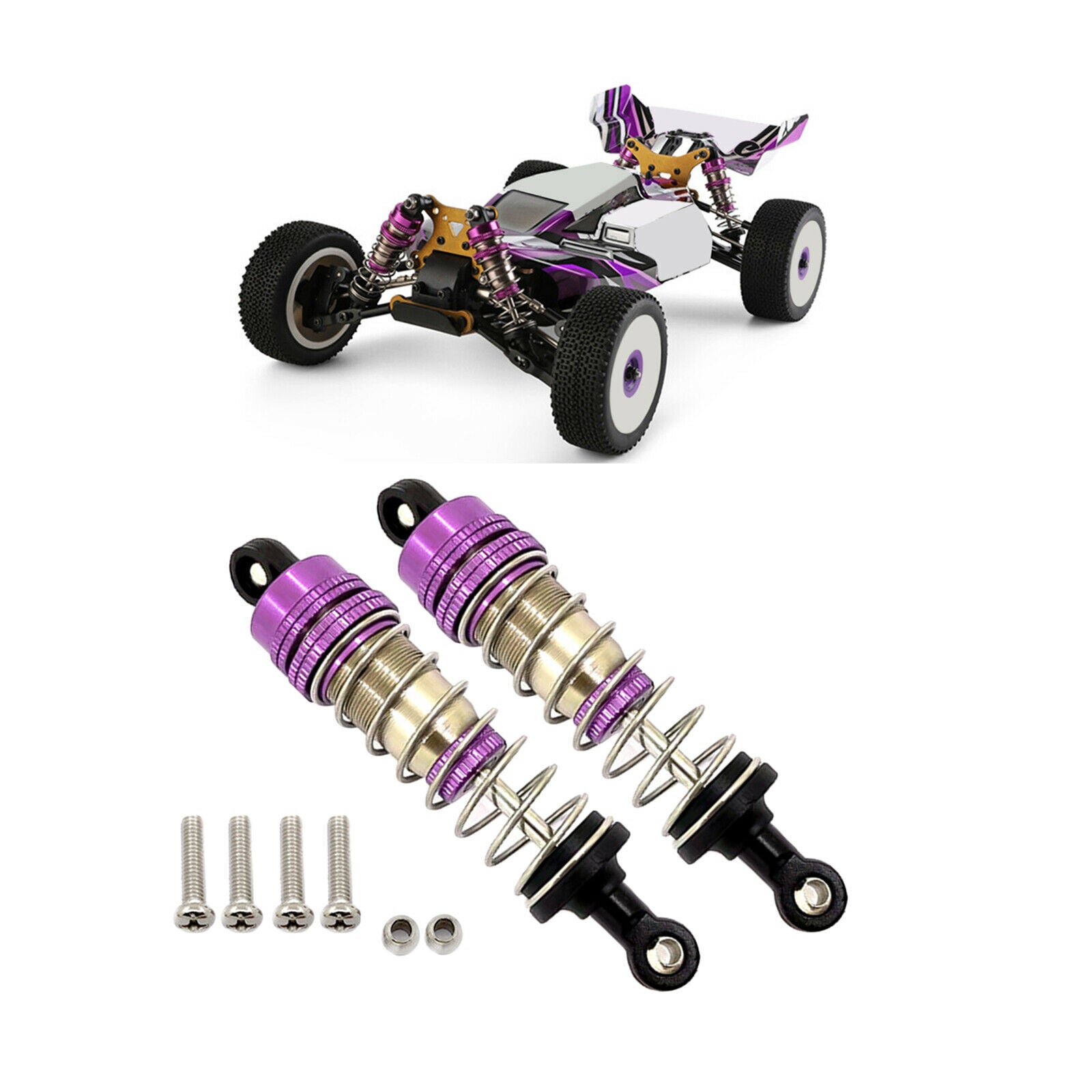 2Pcs Metal Shock Absorber Spring for WLTOYS 124019 144001 RC Car Parts
