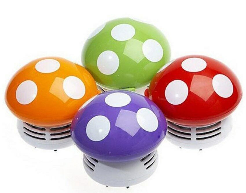 Ritzy Cute Mini Mushroom Corner Desk Table Dust Vacuum Cleaner Sweeper Nice