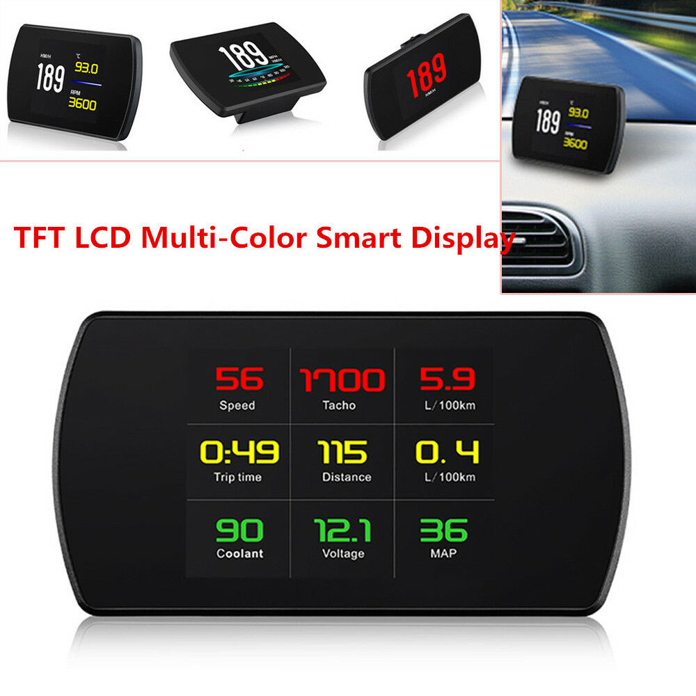 Universal HUD Head-up Display Car OBD2 Smart Digital Speedometer Speed Alarm