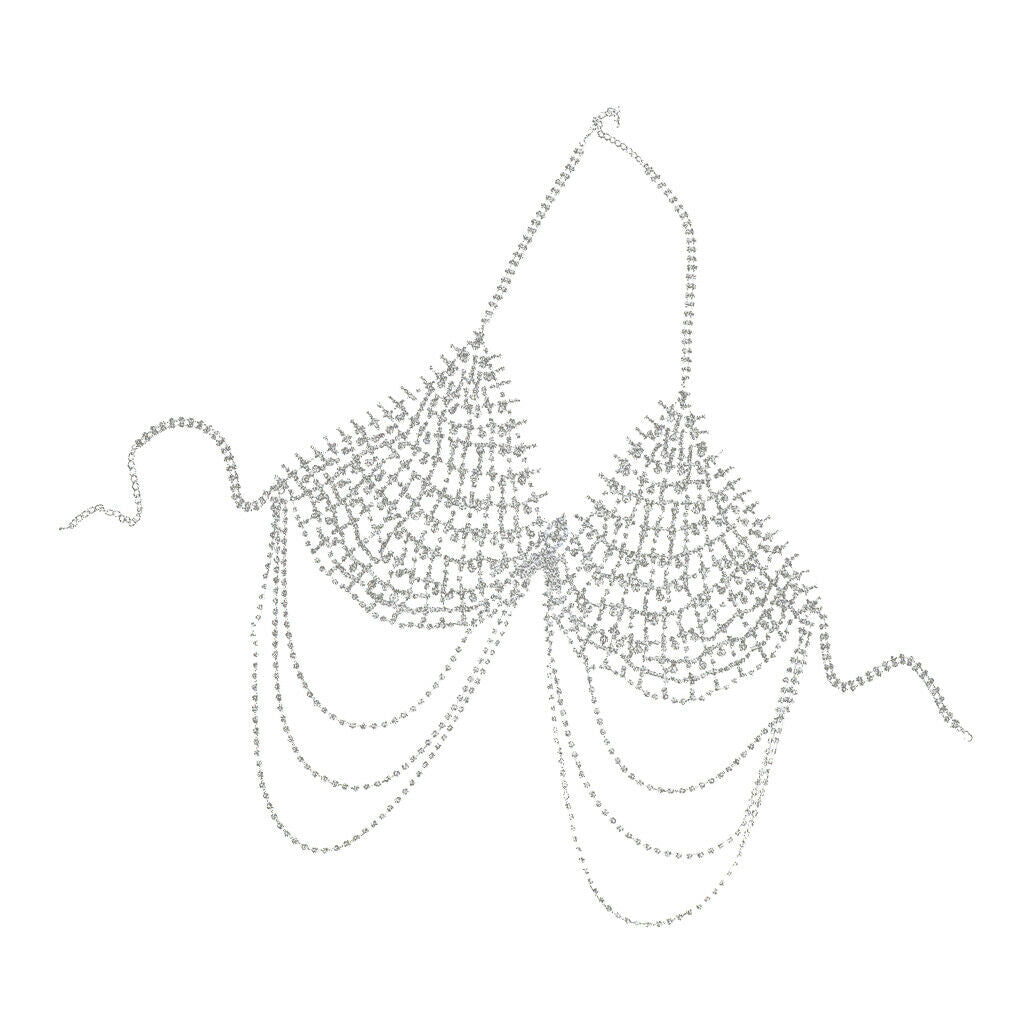 Tassel women body chain fashion jewelry belly harness bikini necklace -