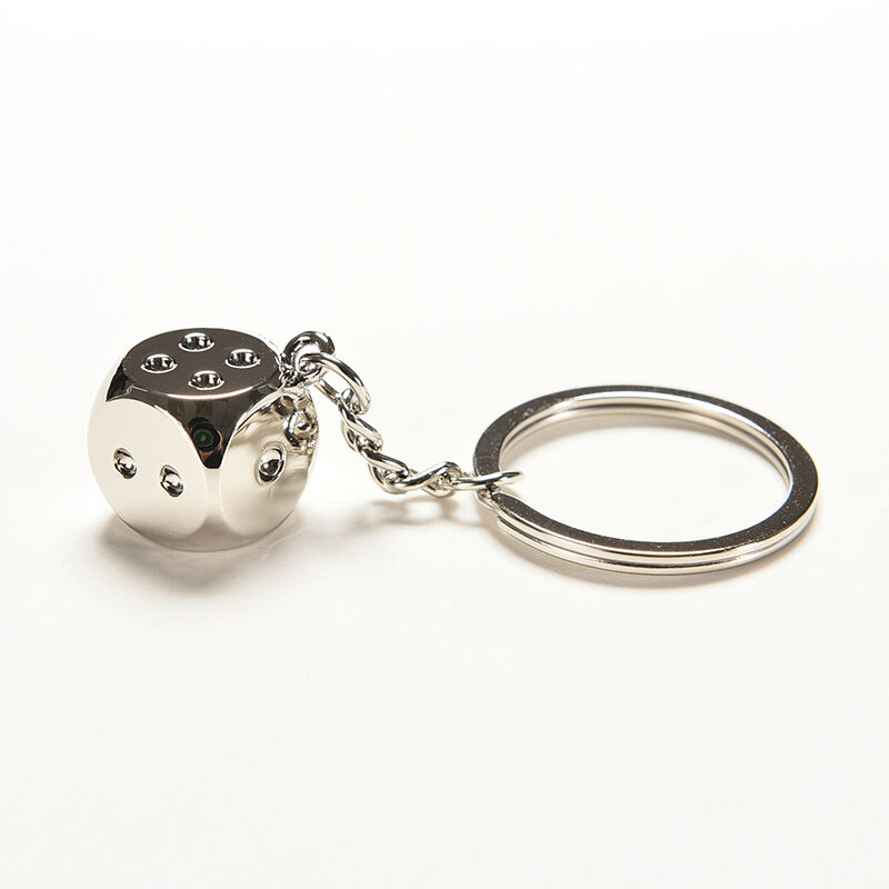 Dice Keychain Brand New High-class Car Key Ring Chain Metal Pendant .l8