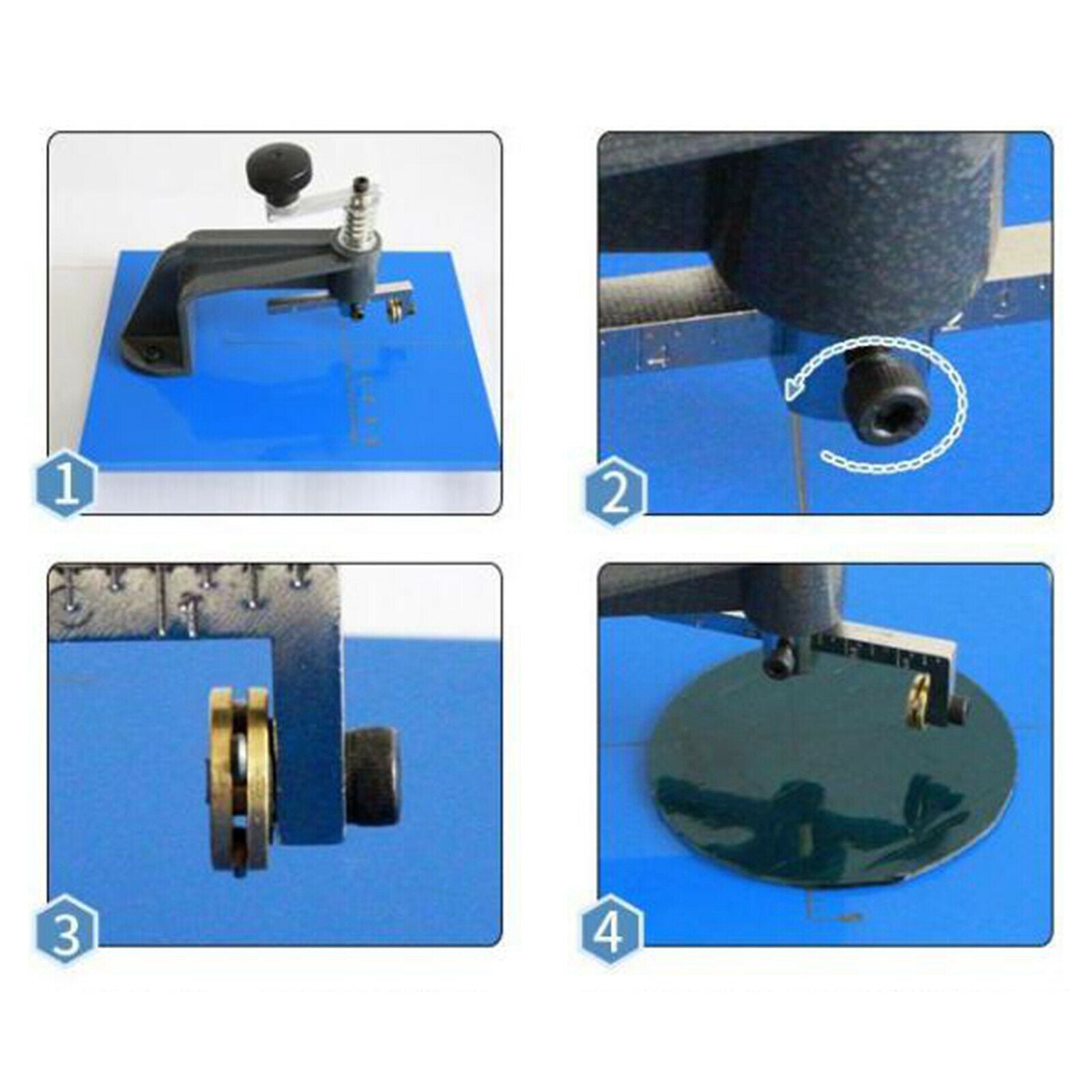 Glass Circle Cutter Three-wheel Stained Glass Tile Cutting Tool for Dia 10-100mm