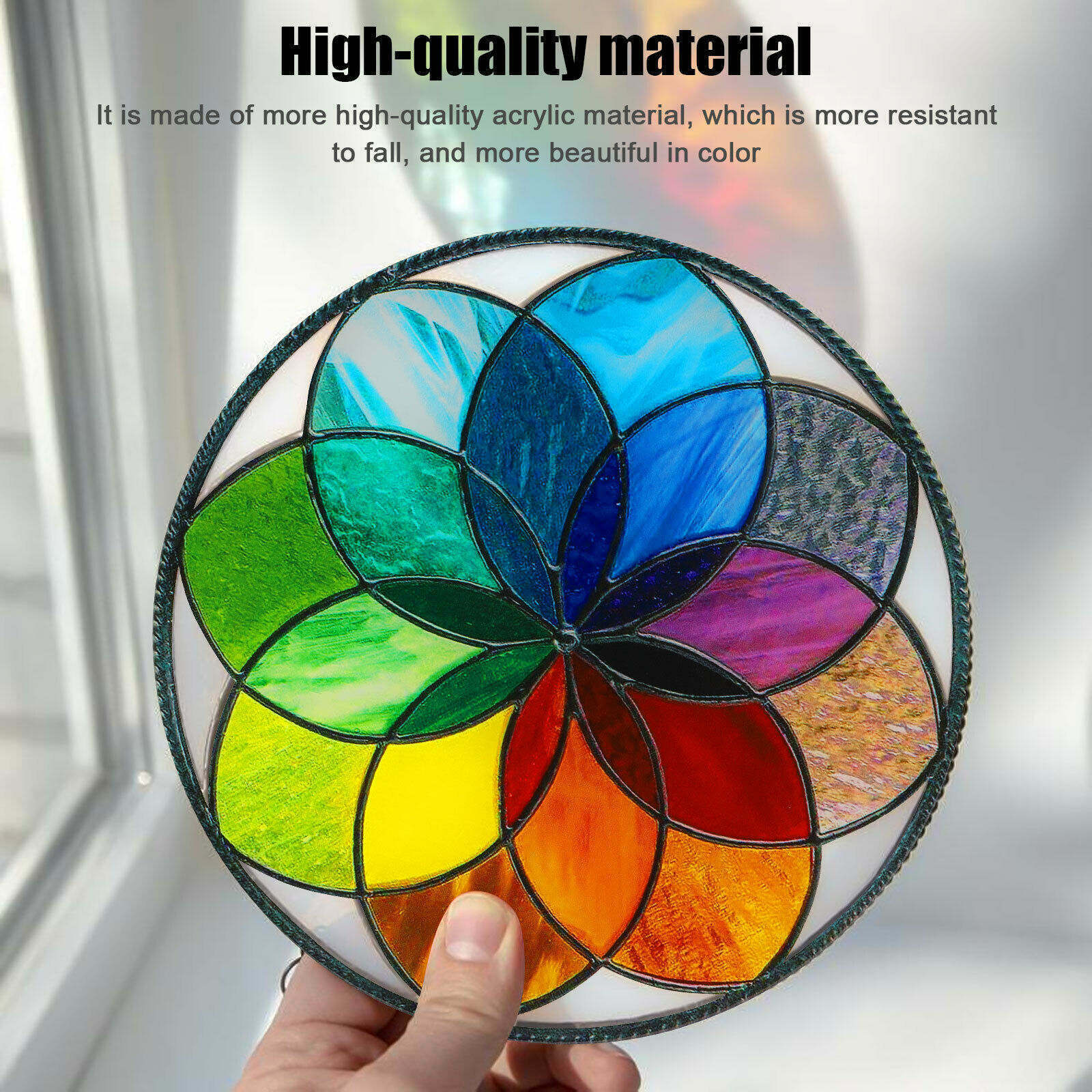 Stained Acrylic Rainbow Window Panel Hanging Suncatcher Wall Pendant Decoration