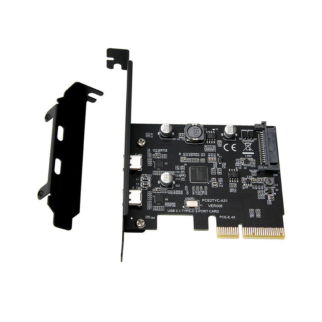 PCI-E PCI Express 4X to USB 3.1 Gen2 10Gbps 2-Port Type C Expansion Card Adapter