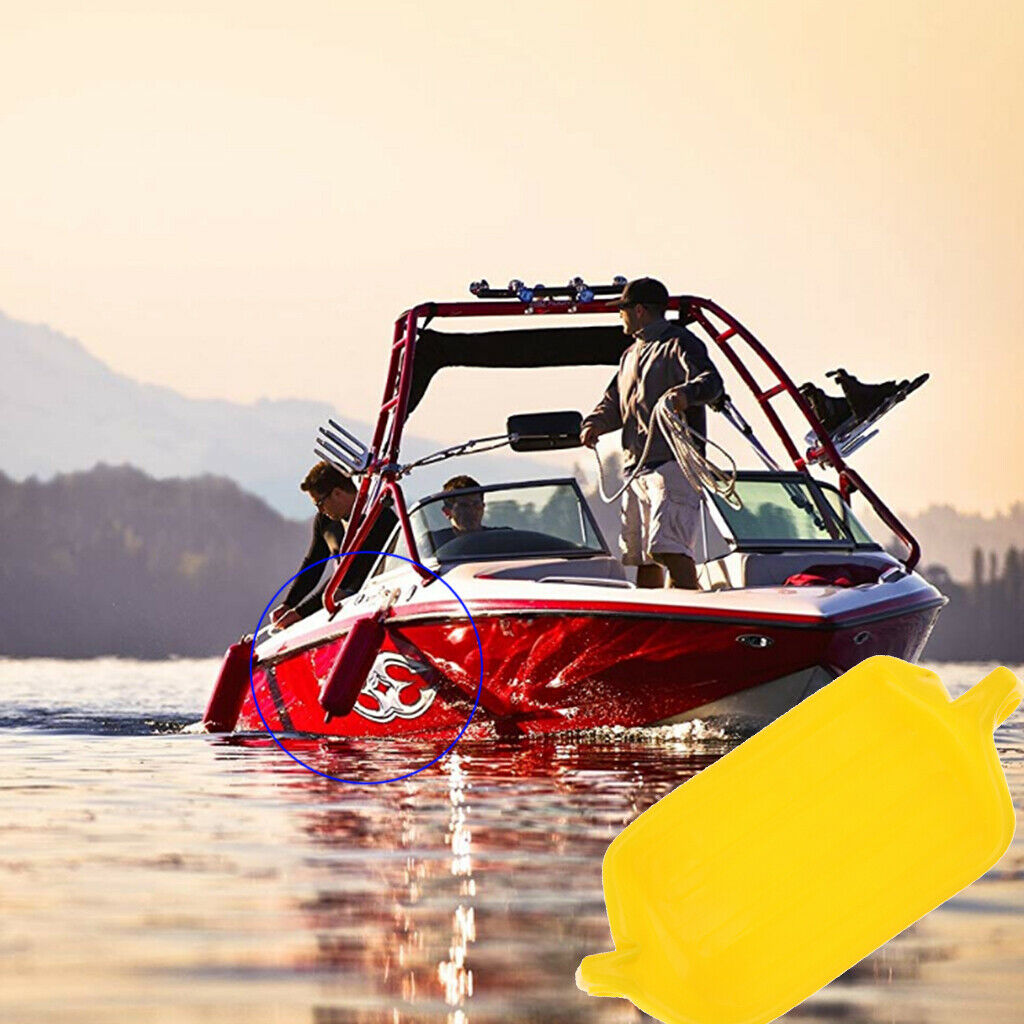 Ribbed Marine Boat Fender Bumper Dock Shield Protection Yellow G0