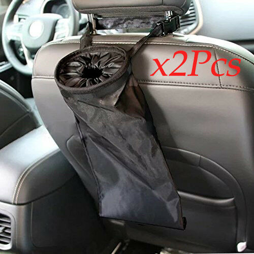 2x In-Car Trash Can Washable Leakproof Seatback Hanging Garbage Bags Travelling