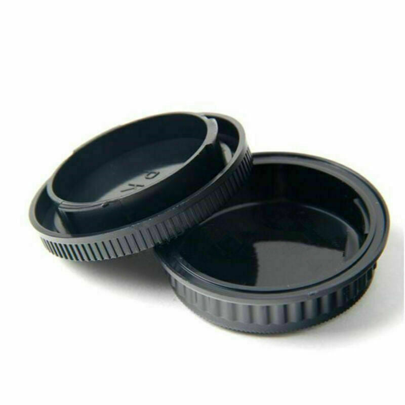 2pcs/set Plastic Rear Lens and Body Cap Cover for Pentax K PK Camera Black