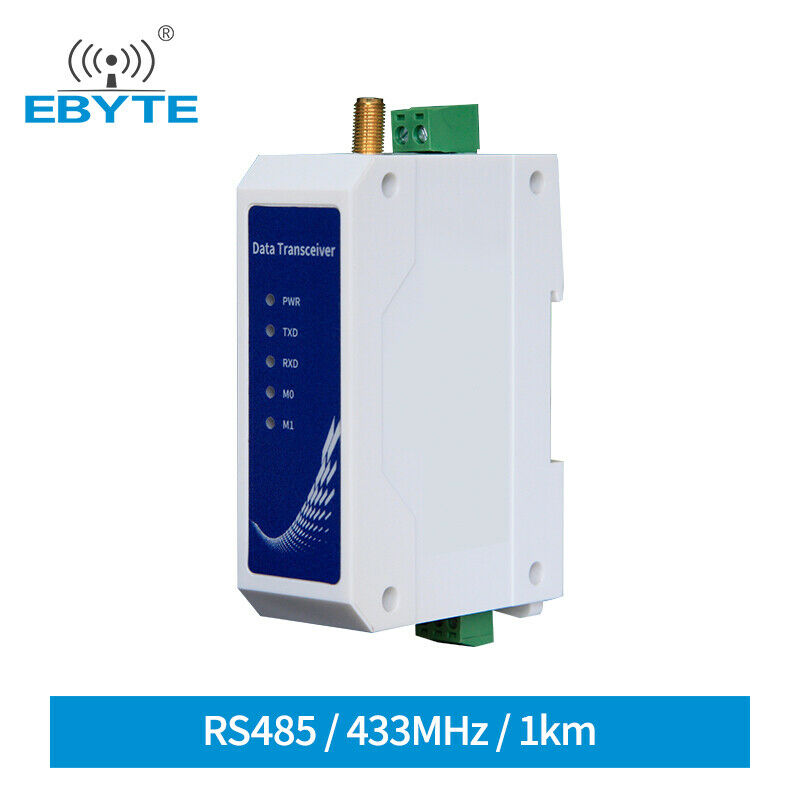 RS485 Wireless Radio Modem 433MHz Data Transceiver 1km Modbus GFSK Modulation