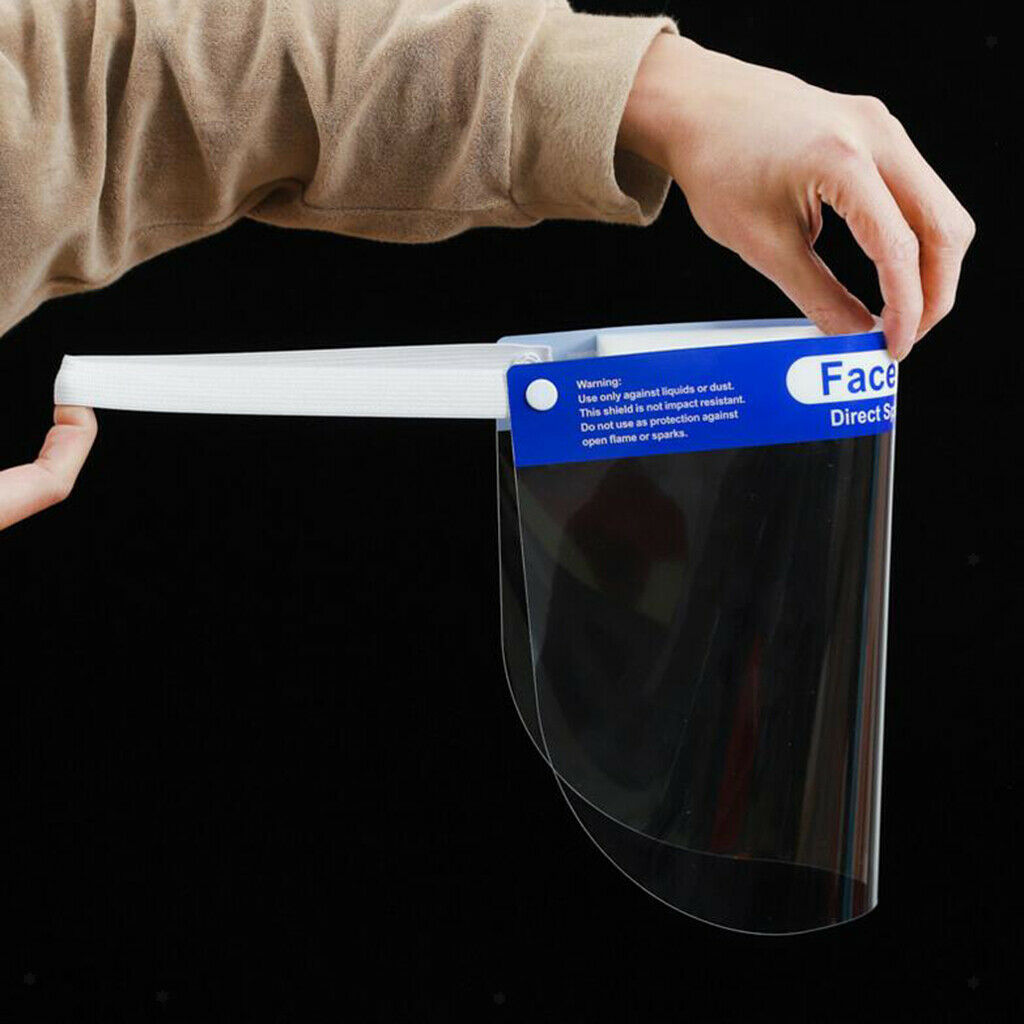 2x Safety Full Face Shield Guard Protector Reusable Clear Goggles Visor