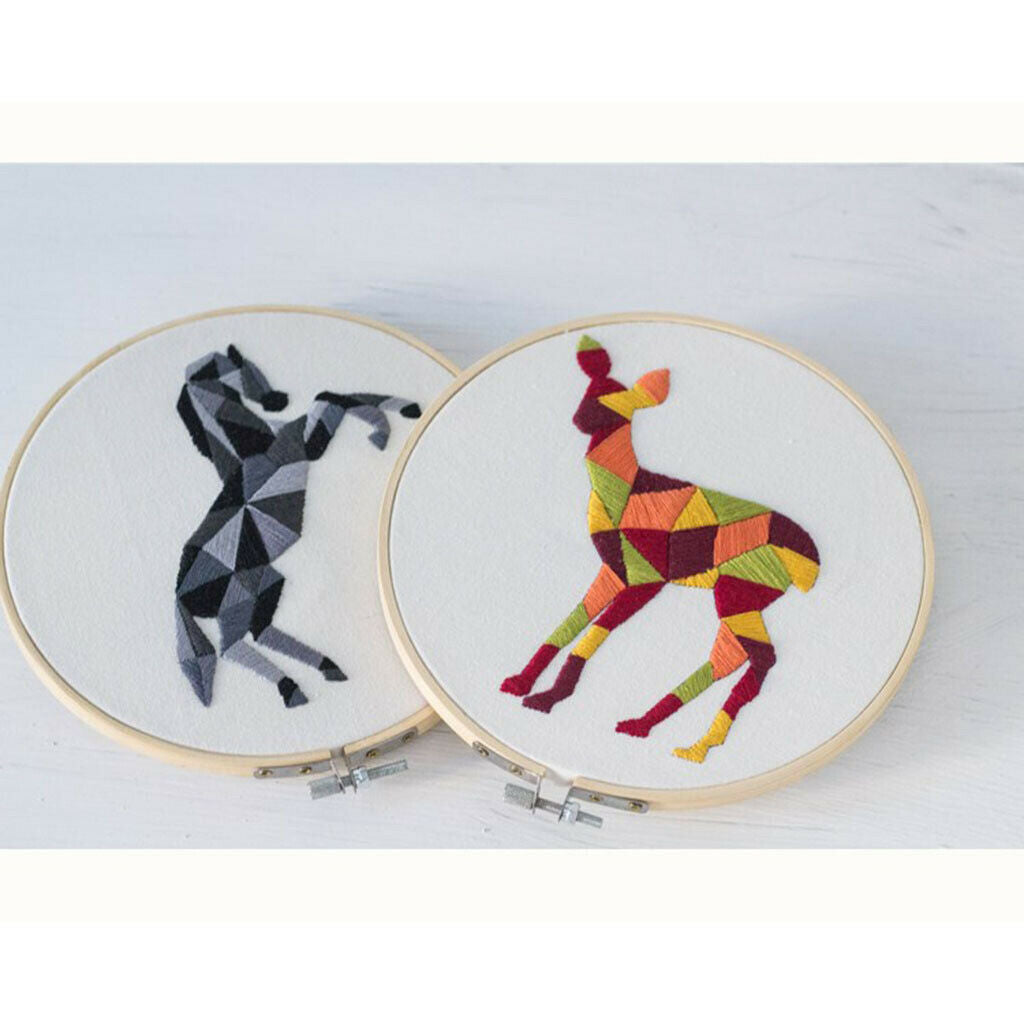 Handmade Embroidery Starter Kit Set Animals Cross Stitch for Adults Tiger