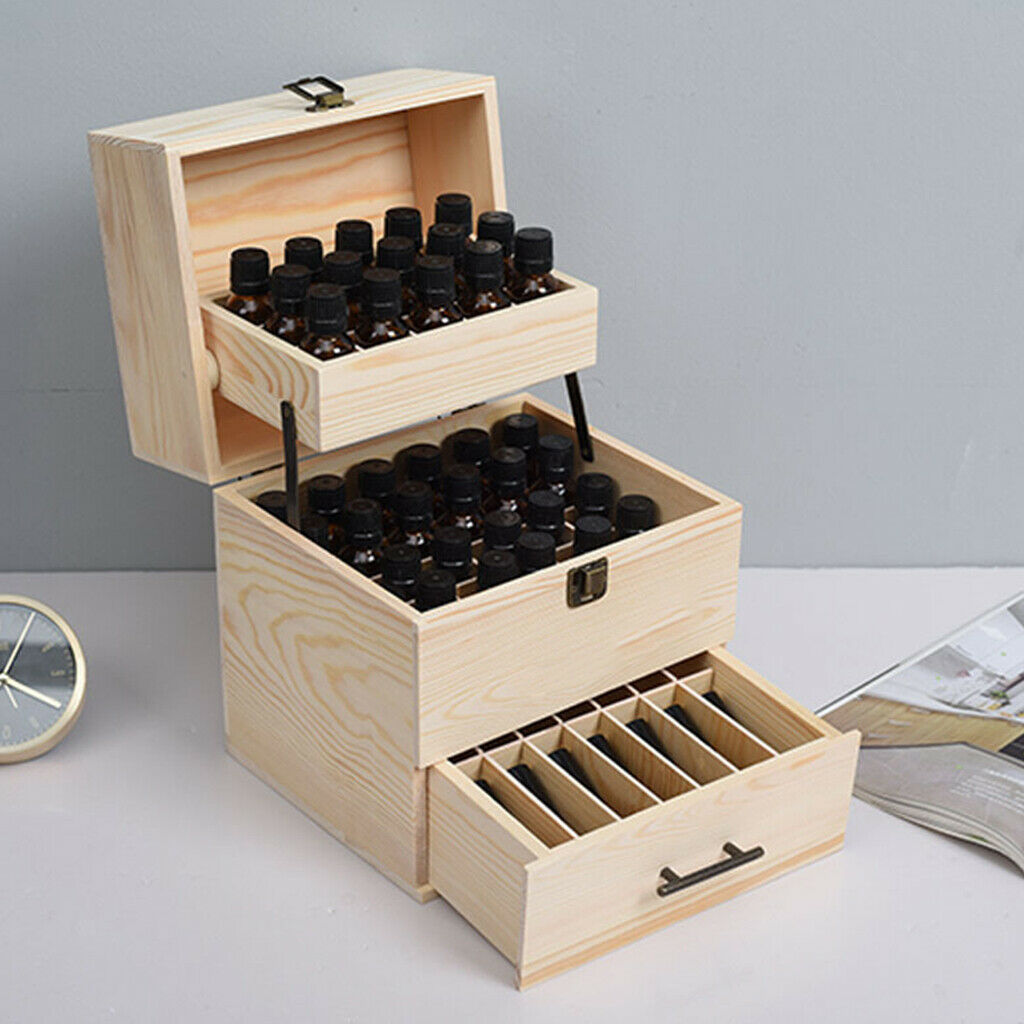 Compact 59 Slot Essential Oils Storage Rack Tray Drawer Container Display Case
