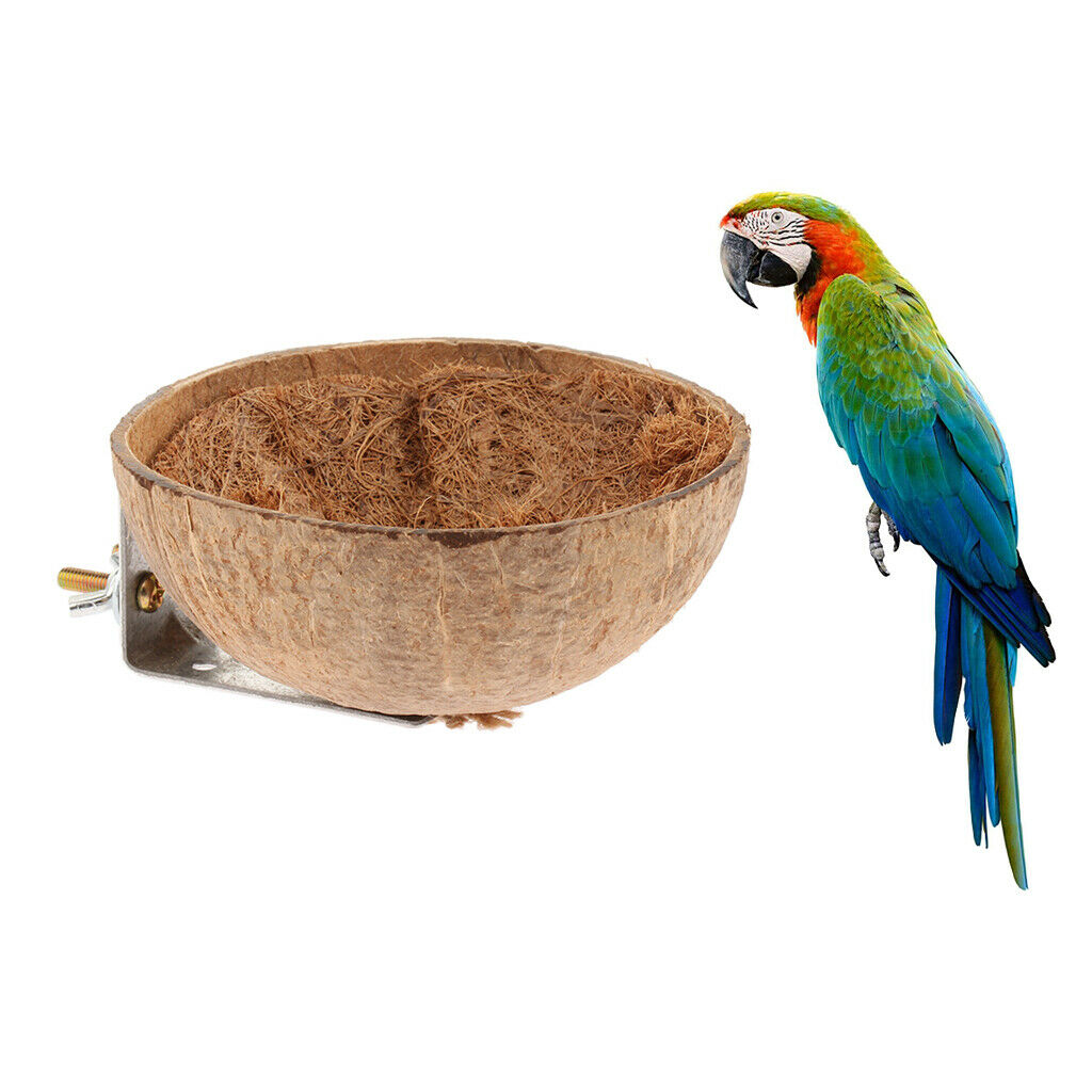 Friendly Coconut Shells Parrot Nest House Cage for Birds Parakeet Parrot