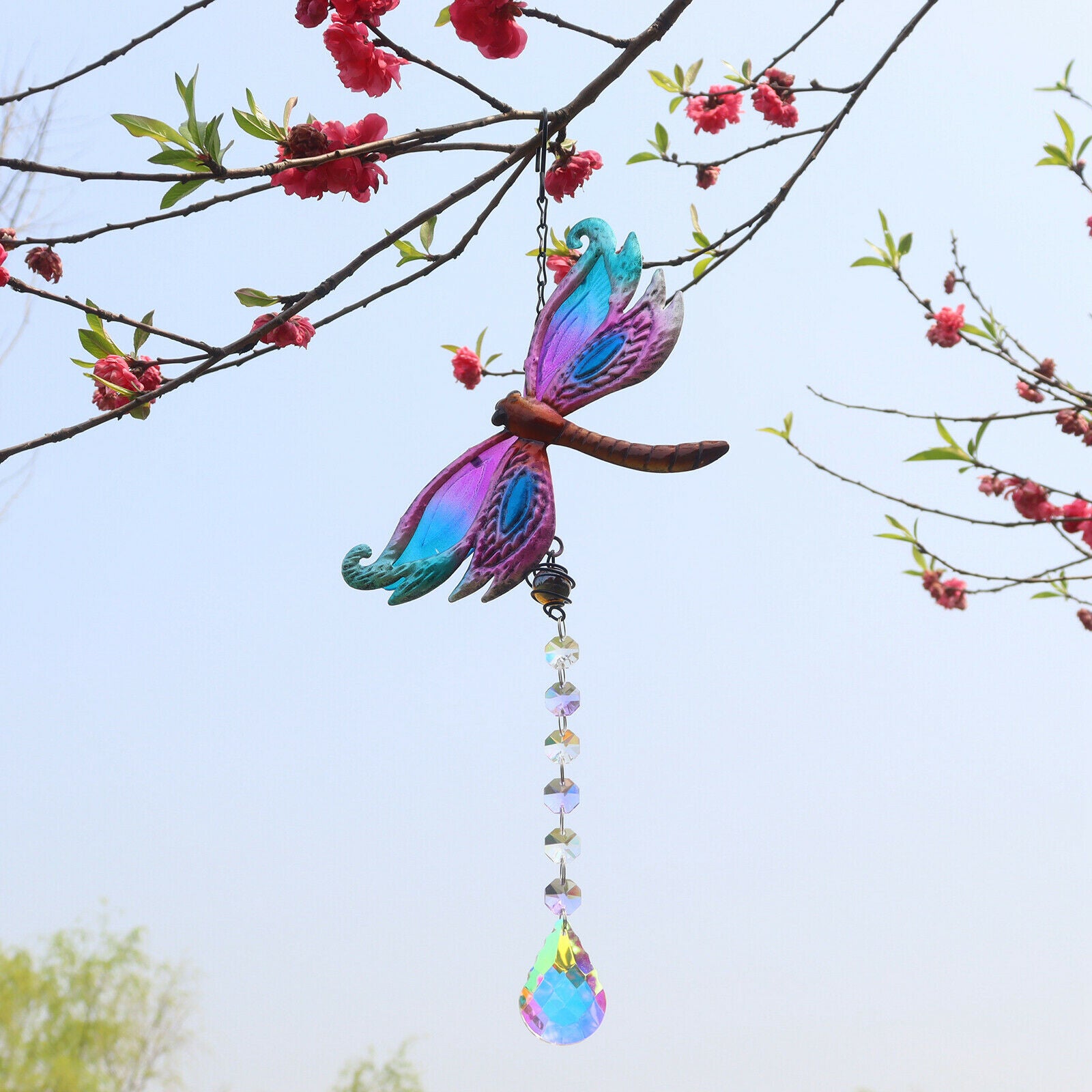4pcs Charmful Crystal Suncatcher Decor Window Ornament Yard Patio Pendant