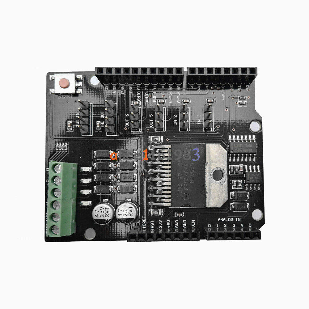 For Arduino L298NH 2A H-Bridge 2 Channel DC Motor Driver Shield Module L298P