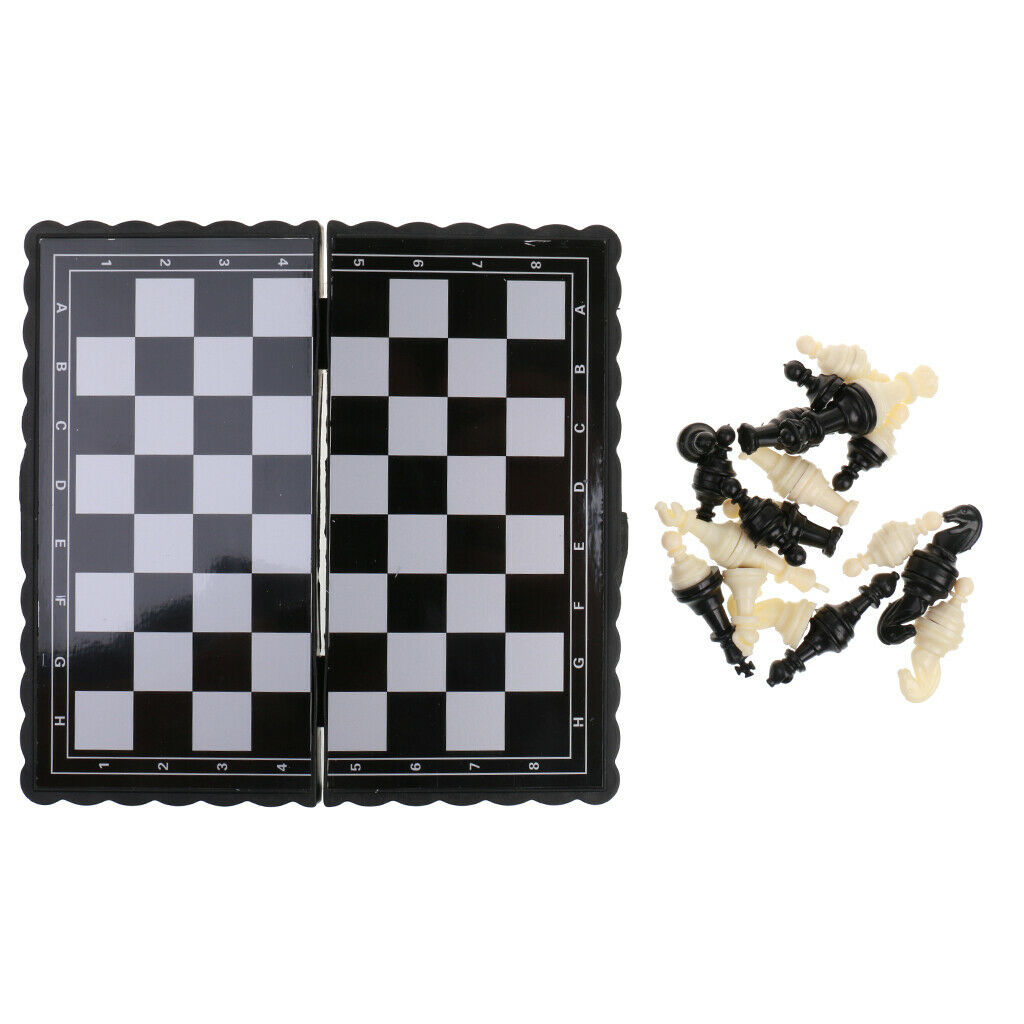 Portable Magnetic Chess Checkers Chessman for Children Board Game Toys