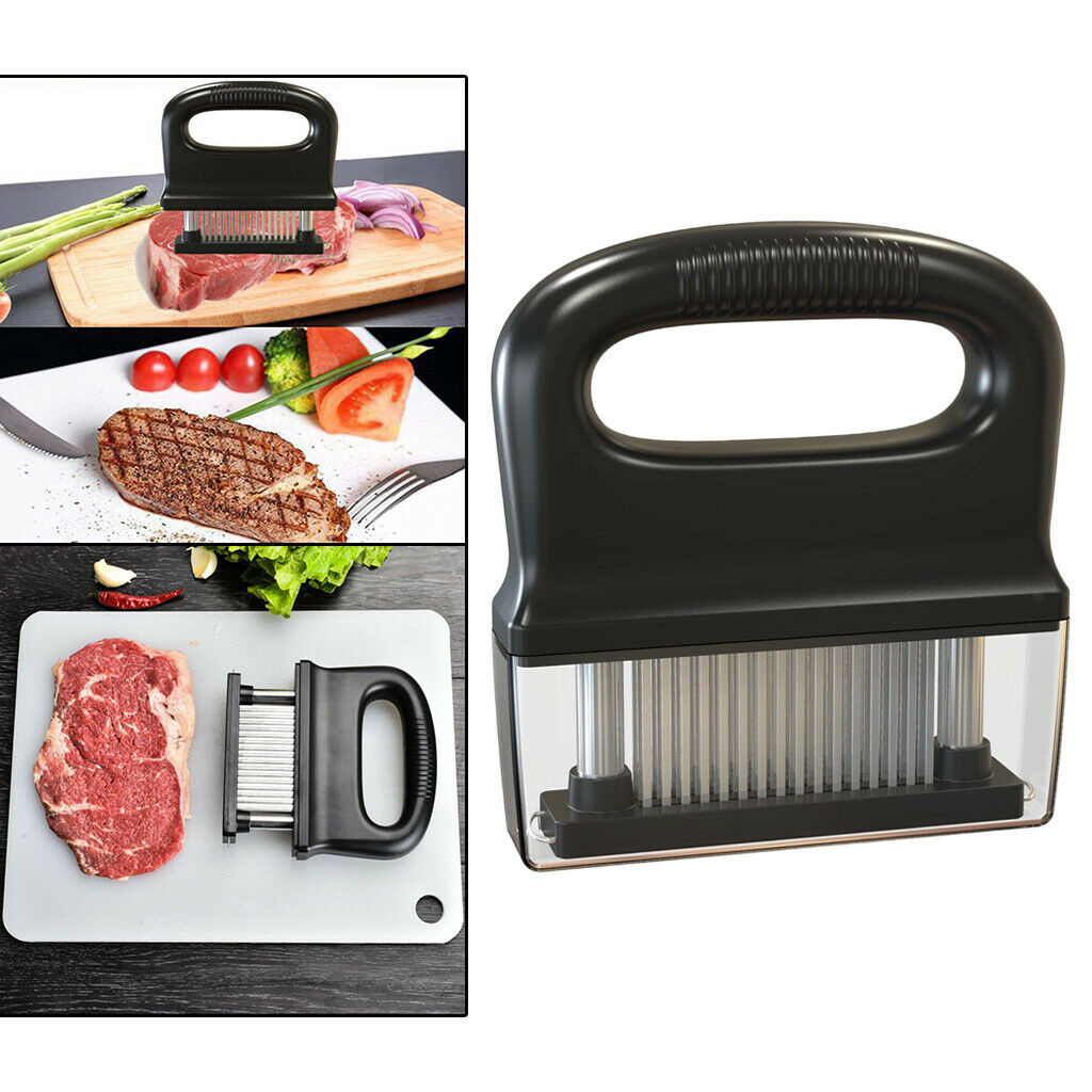 Meat Tenderizer Steak Pork Prongs Cooking Tool - Stainless Steel 48 Needle Blade