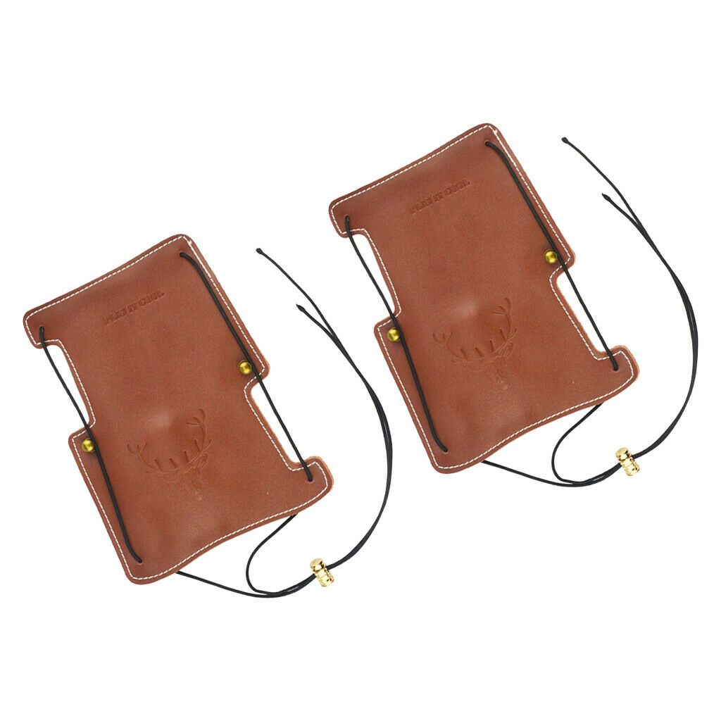 Set of 2 2-Strap Archery Arm Guard Arrow Forearm Guard Protector Accessories
