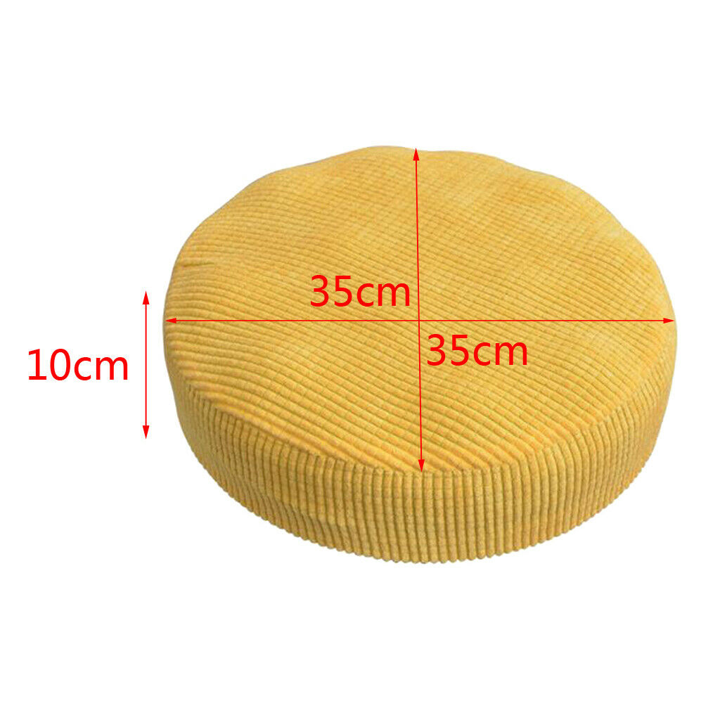 Winter Plush Bar Stool Cover Round Lift Chair Seat Sleeve Yellow_35x35x10cm