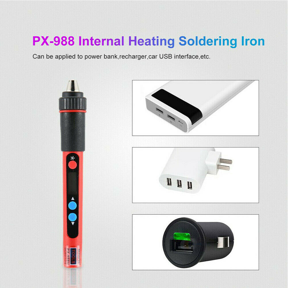 PX-988 Tip Electric Soldering Iron Pen Touch Switch Tool Mini USB LCD Welding