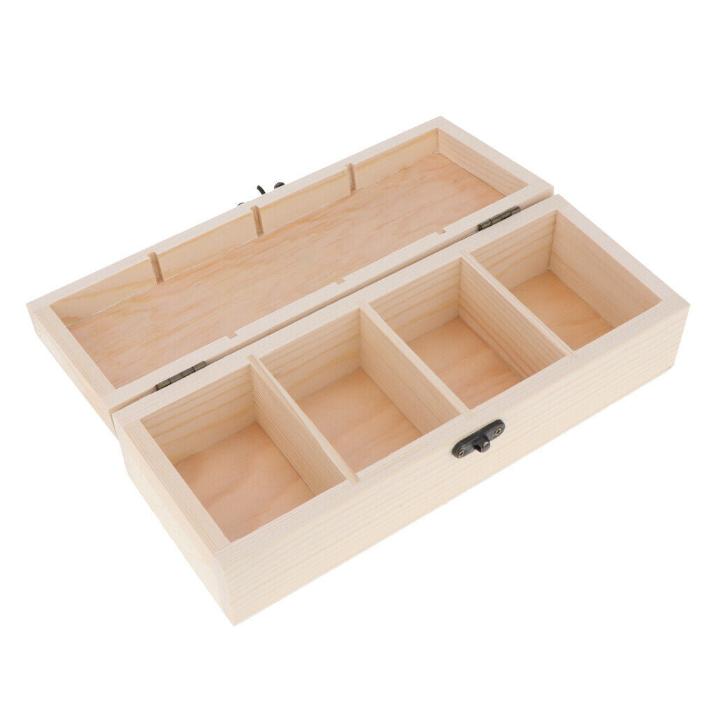 Wood Storage Box Retro Jewelry Holder Chest Container Ring Earring DIY Case